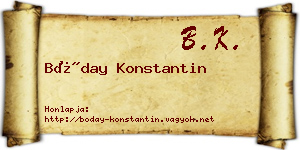 Bóday Konstantin névjegykártya